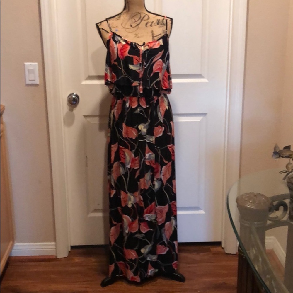 Black floral print maxi Dress
